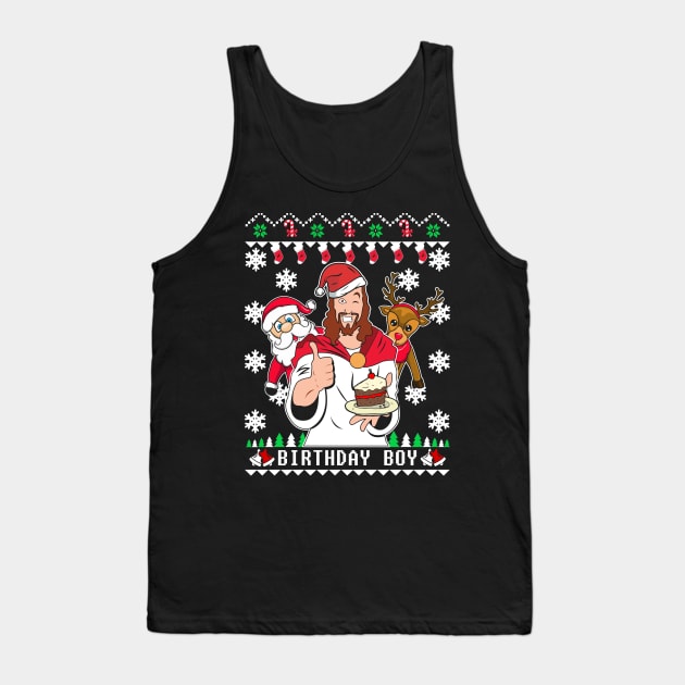 Birthday Boy Ugly Christmas Sweater Tank Top by KsuAnn